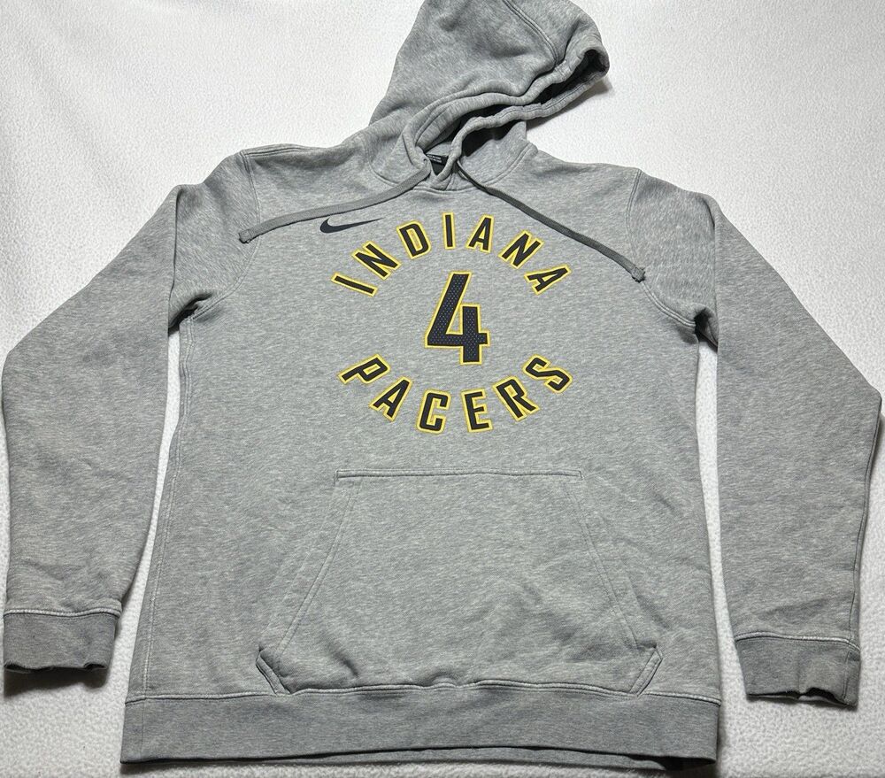 Indiana Pacers Nike Hoodie Mens Medium Grey Victor Oladipo Sweatshirt NBA *Read*